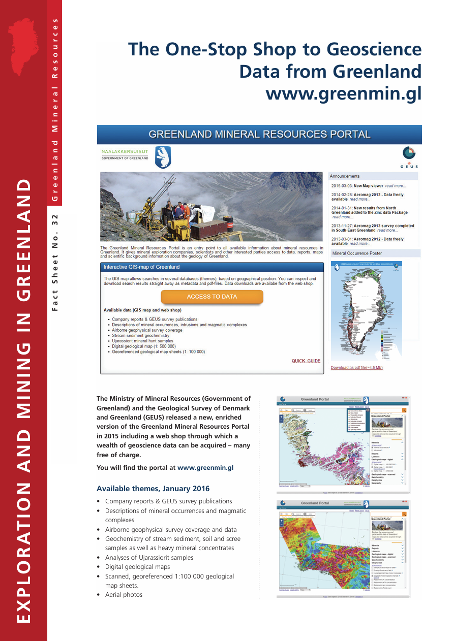 Exploration and Mining in Greenland Fact Sheets