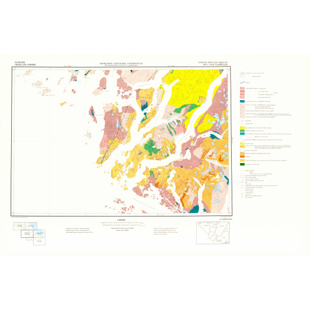 60 V.1 Syd Nanortalik. Geologisk kort over Gr�nland, 1:100 000, 1973