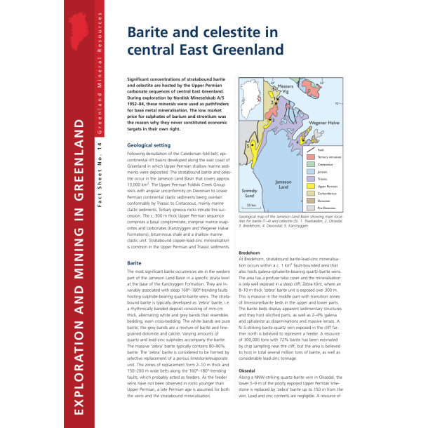 Fact Sheet 14: Barite and celestite in central East Greenland