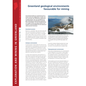 Fact Sheet 22: Greenland geological environments favourable for mining