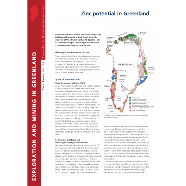 Fact Sheet 25: Zinc potential in Greenland
