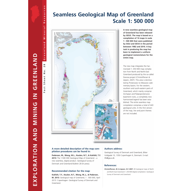 Fact Sheet 28: Seamless Geological Map of Greenland Scale 1:500 000