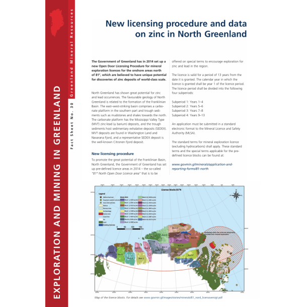 Fact Sheet 30: New licensing procedure and data on zinc in North Greenland