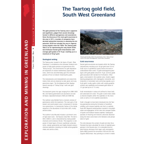 Fact Sheet 8: The Taartoq gold field, South West Greenland