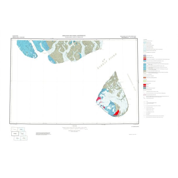 71 V.1 Syd Igdlorssuit. Geologisk kort over Gr�nland, 1:100 000, 1983