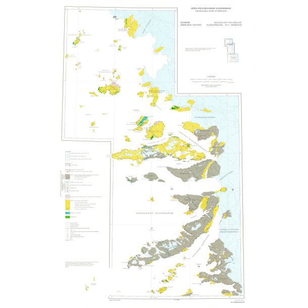 74 V.1 Nord/Syd Kuvdlorssuaq. Geologisk kort over Gr�nland, 1:100 000, 1985