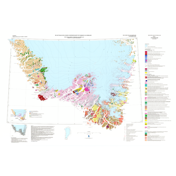 Sheet 1 Sydgrnland. Geologisk kort 1:500 000. 2. udgave