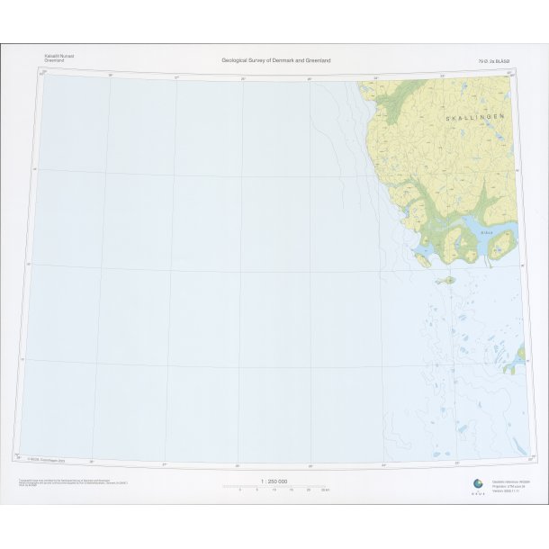 79 �.2a Bl�s�. Topografisk kort, 1:250 000