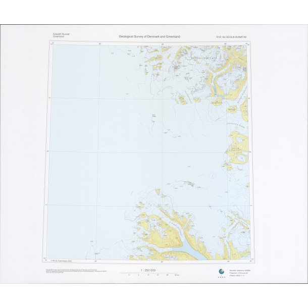 72 �.4a Cecilia Nunatak. Topografisk kort, 1:250 000