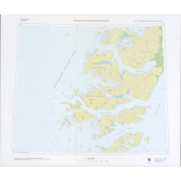 76 .2 Dronning Louise Land nordl. del. Topografisk kort, 1:250 000