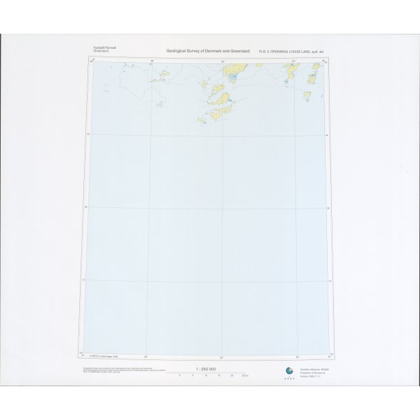 75 �.3 Dronning Louise Land, sydl. del. Topografisk kort, 1:250 000