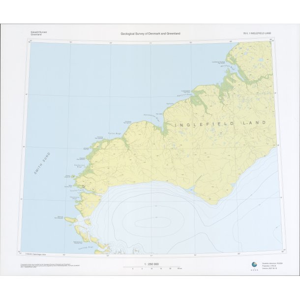 78 V.1 Inglefield Land. Topografisk kort, 1:250 000