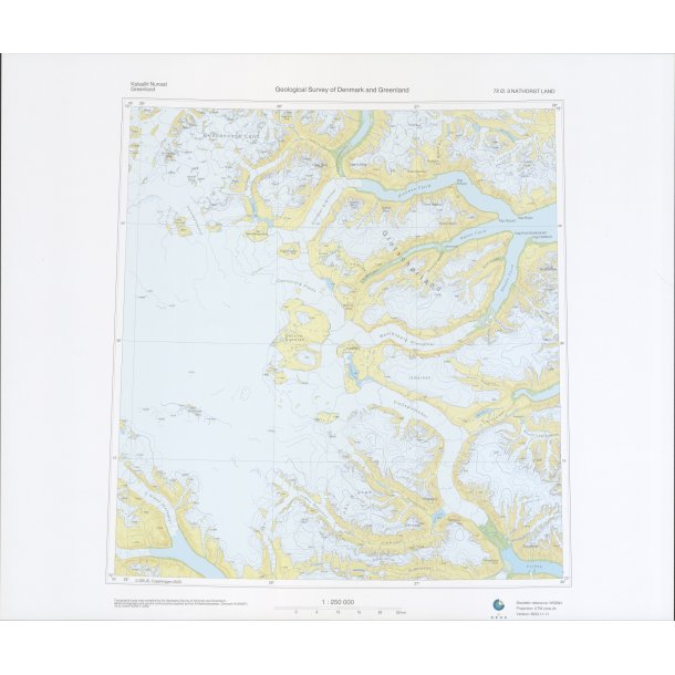 72 .3 Nathorst Land. Topografisk kort, 1:250 000