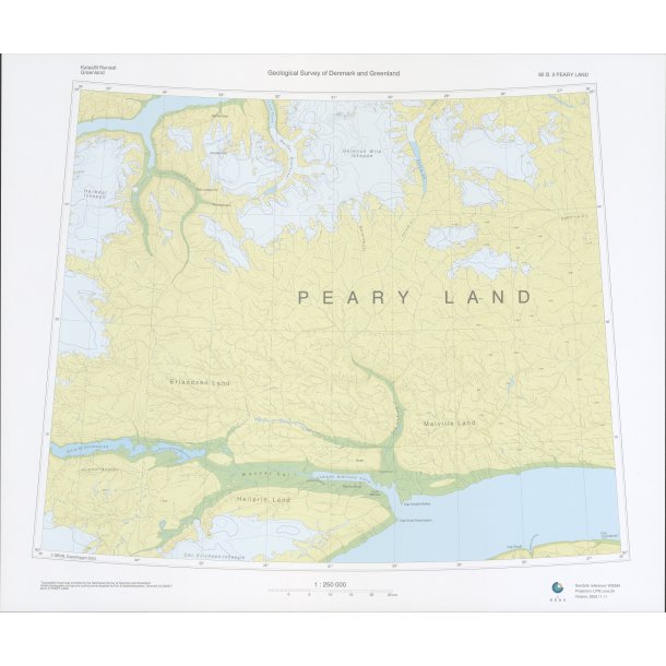 82 .2 Peary Land. Topografisk kort, 1:250 000