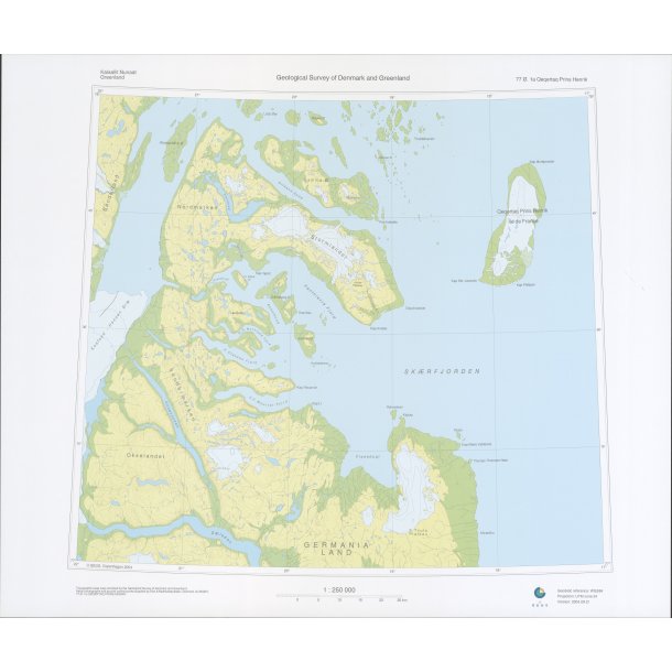 77 �.1a Qeqertaq Prins Henrik. Topografisk kort, 1:250 000