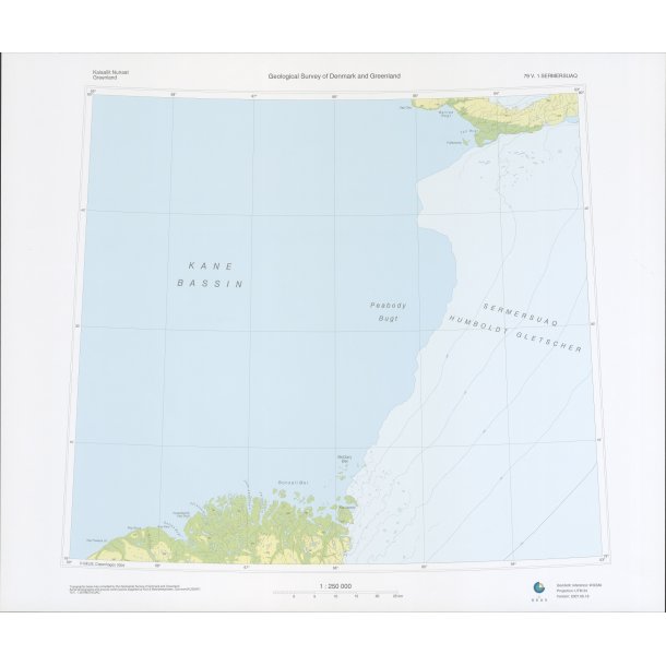 79 V.1 Sermersuaq. Topografisk kort, 1:250 000