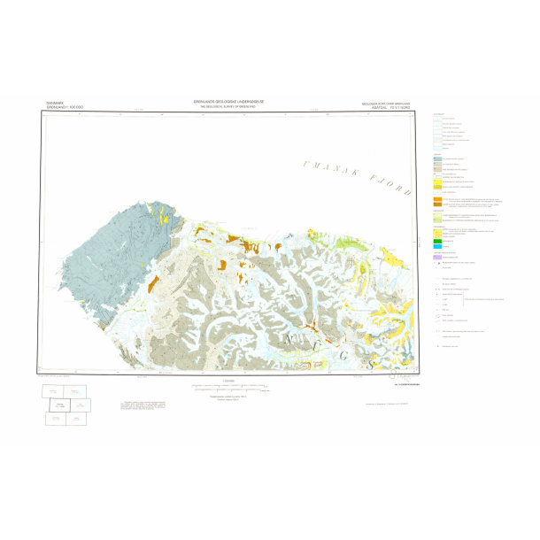70 V.1 Nord Agatdal. Geologisk kort over Gr�nland, 1:100 000, 1974