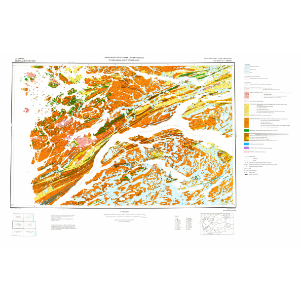 67 V.1 Nord Agto. Geologisk kort over Grnland, 1:100 000, 1984
