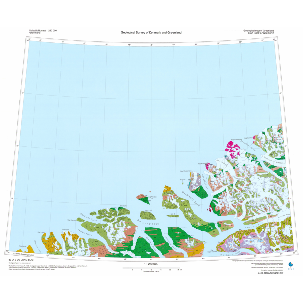 83 .3 De Long Bugt. Geologisk kort, 1:250 000, 2007