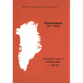 Kortbeskrivelse: Buksefjorden 63 V.1 Nord, 1:100 000, 1983