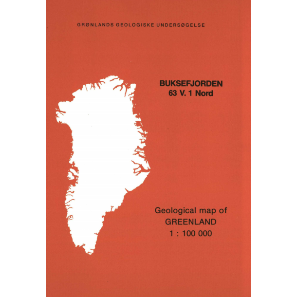 Kortbeskrivelse: Buksefjorden 63 V.1 Nord, 1:100 000, 1983