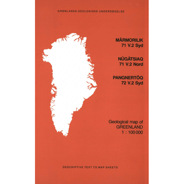 Kortbeskrivelse: Mrmorilik, Ngtsiaq &amp; Pangnertq, 1:100 000, 1987