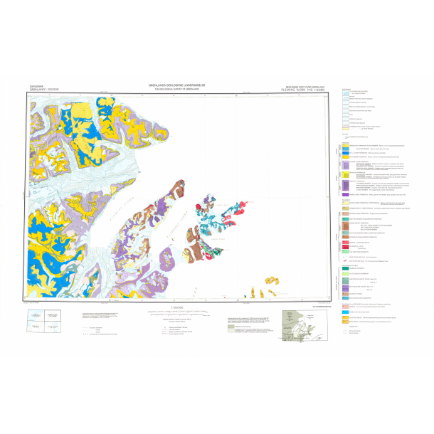 71 �.1 Fleming Fjord. Geologisk kort over Gr�nland, 1:100 000, 1983