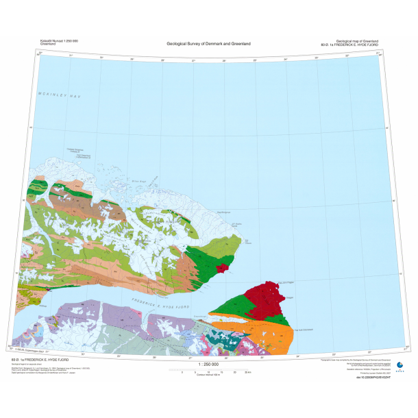83 .1a Frederick E. Hyde Fjord. Geologisk kort, 1:250 000, 2007