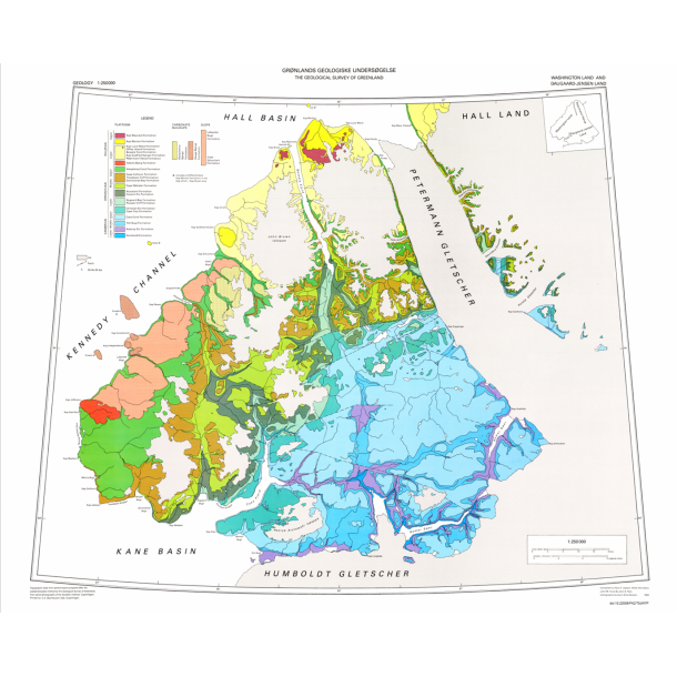 Washington Land and Daugaard-Jensen Land. Geologi: 1:250 000, 1983