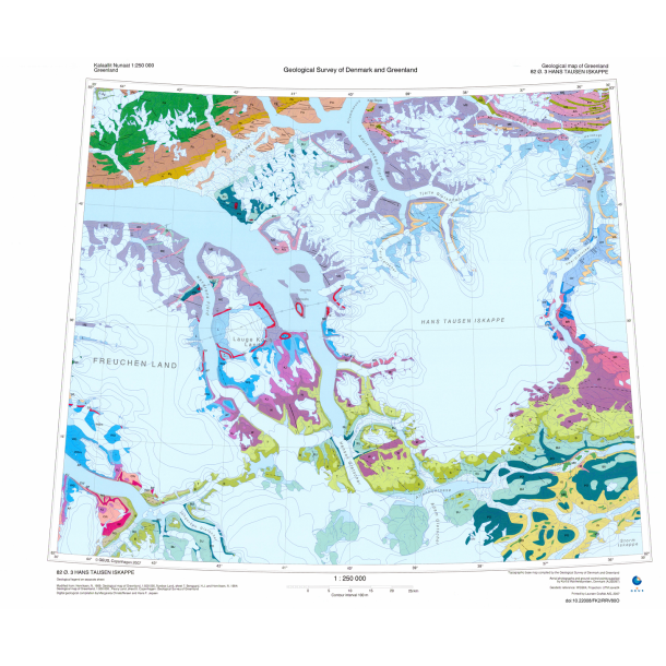 82 .3 Hans Tausen Iskappe. Geologisk kort, 1:250 000, 2007