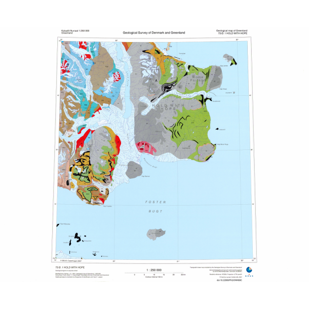 73 .1 Hold with Hope. Geologisk kort, 1:250 000, 2007