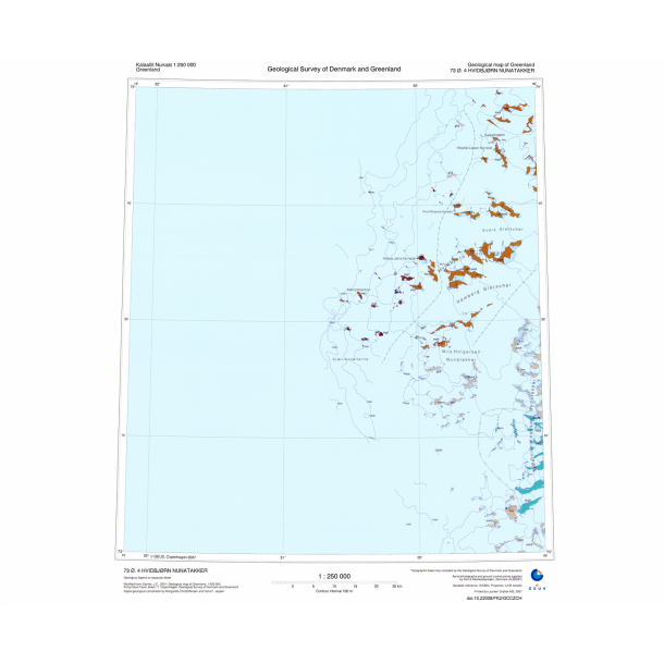 73 .4 Hvidbjrn Nunatakker. Geologisk kort, 1:250 000, 2007