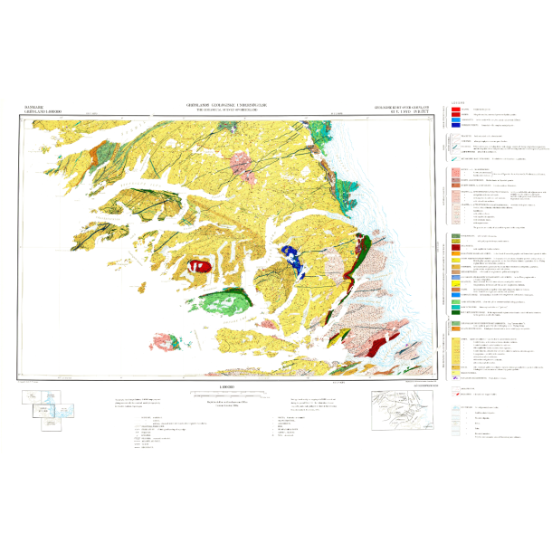 61 V.1 Syd Ivigtut. Geologisk kort over Grnland, 1:100 000, 1968