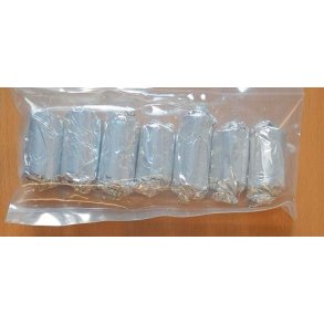 Olieforsg: Indvinding af olie fra kalk - st med 7 ekstra kalkplugs med olie + en tr kalkplug