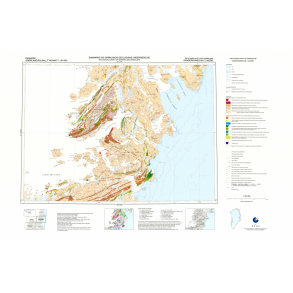 68 V.2 Nord Kangersuneq. Geologisk kort over Gr�nland, 1:100 000, 2005