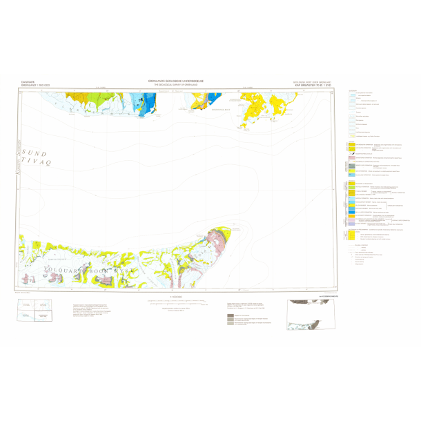 70 .1 Syd Kap Brewster. Geologisk kort over Grnland, 1:100 000, 1986