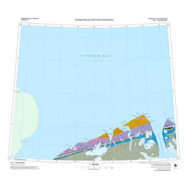 82 V.1 Kap Bryant. Geologisk kort, 1:250 000, 2007