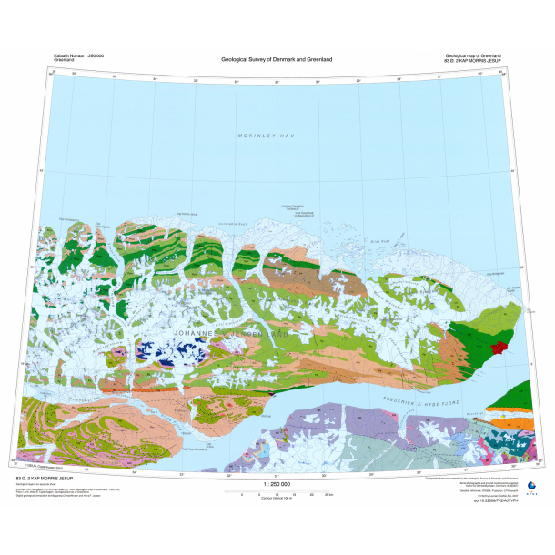 83 .2 Kap Morris Jesup. Geologisk kort, 1:250 000, 2007