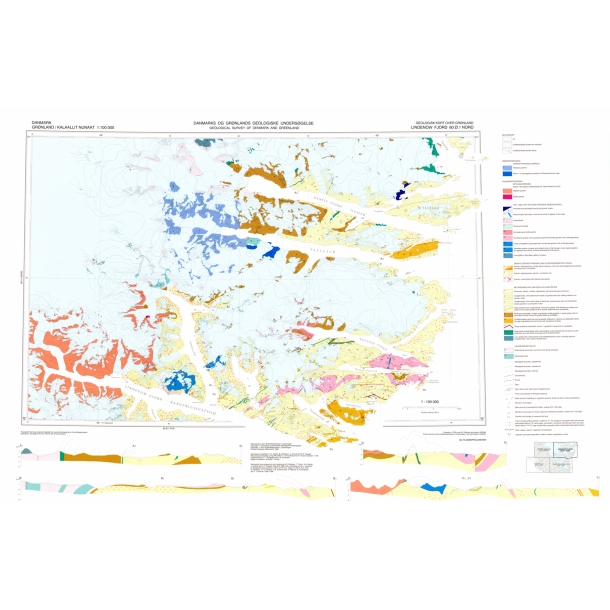 60 �.1 Nord Lindenow Fjord. Geologisk kort over Gr�nland, 1:100 000, 1998
