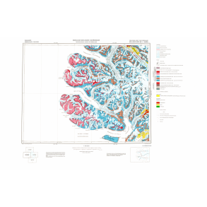 69 V.1 Nord Mellemfjord. Geologisk kort over Gr�nland, 1:100 000, 1987