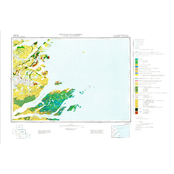 61 V.2 Nord Midterns. Geologisk kort over Grnland, 1:100 000, 1974
