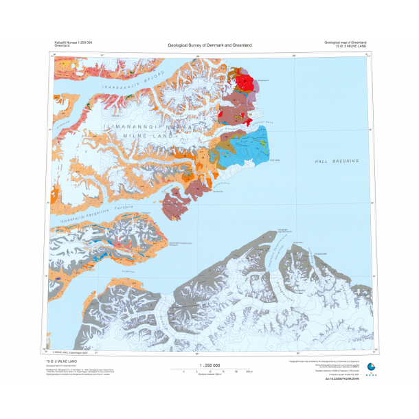 70 .2 Milne Land. Geologisk kort, 1:250 000, 2007
