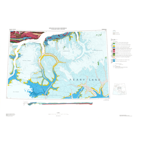 82 �. Nord Nordkronen. Geologisk kort over Gr�nland, 1:100 000, 1986