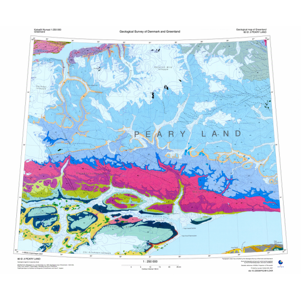 82 .2 Peary Land. Geologisk kort, 1:250 000, 2007