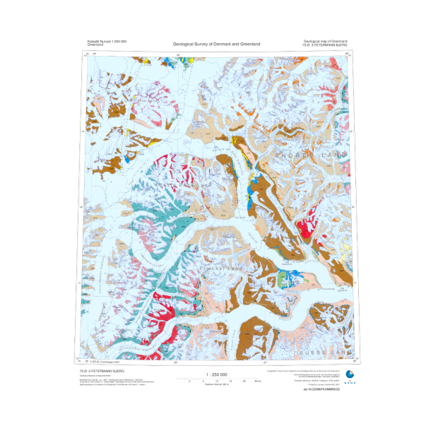 73 .3 Petermann Bjerg. Geologisk kort, 1:250 000, 2007