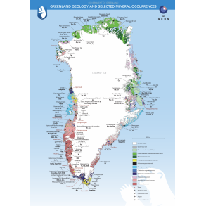 Postkort: Greenland Geology and Selected Mineral Occurances 