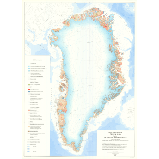 Kvartrgeologisk kort over Grnland, 1:2 500 000, 1971