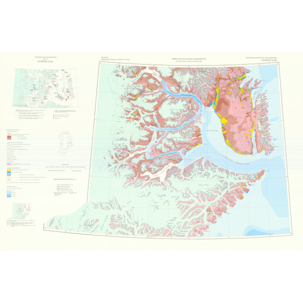 Sheet 12 Scoresby Sund, kvart�rgeologisk kort over Gr�nland, 1:500 000, 1988