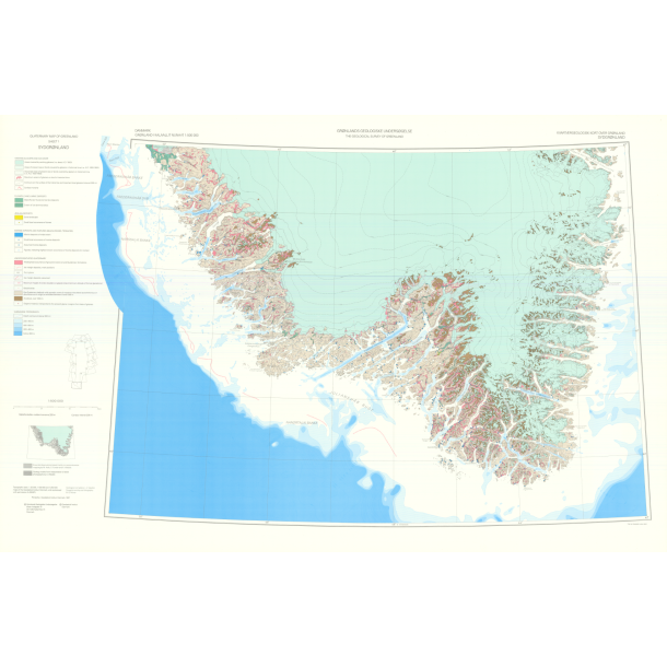 Sheet 1 Sydgr�nland, kvart�rgeologisk kort, 1:500 000, 1987