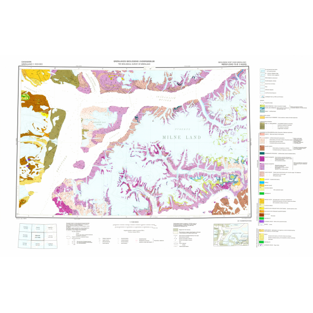 70 �.3 Nord R�defjord. Geologisk kort over Gr�nland, 1:100 000, 1983